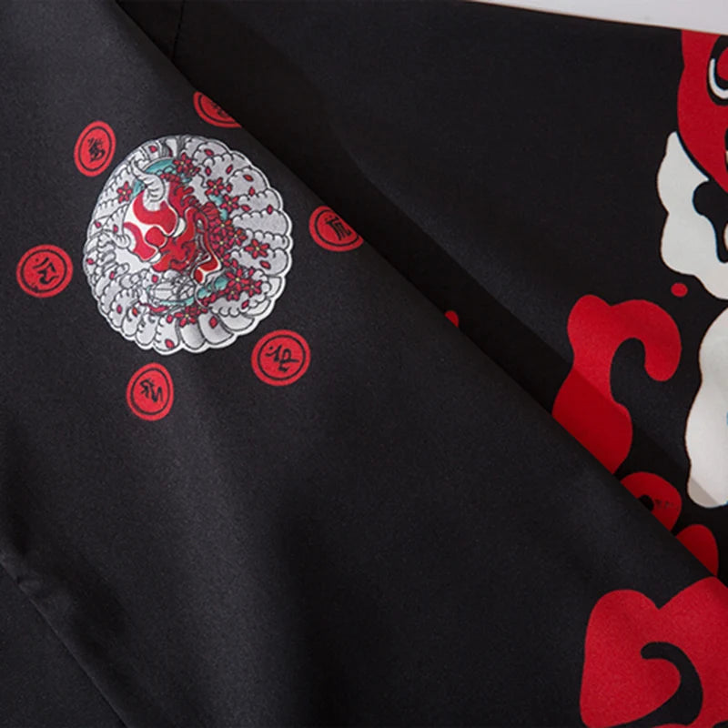 Black Ghost Loose Jacket — fabric close-up