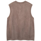 Rivet Vintage Embroidered Suede Loose Vest — detail shot