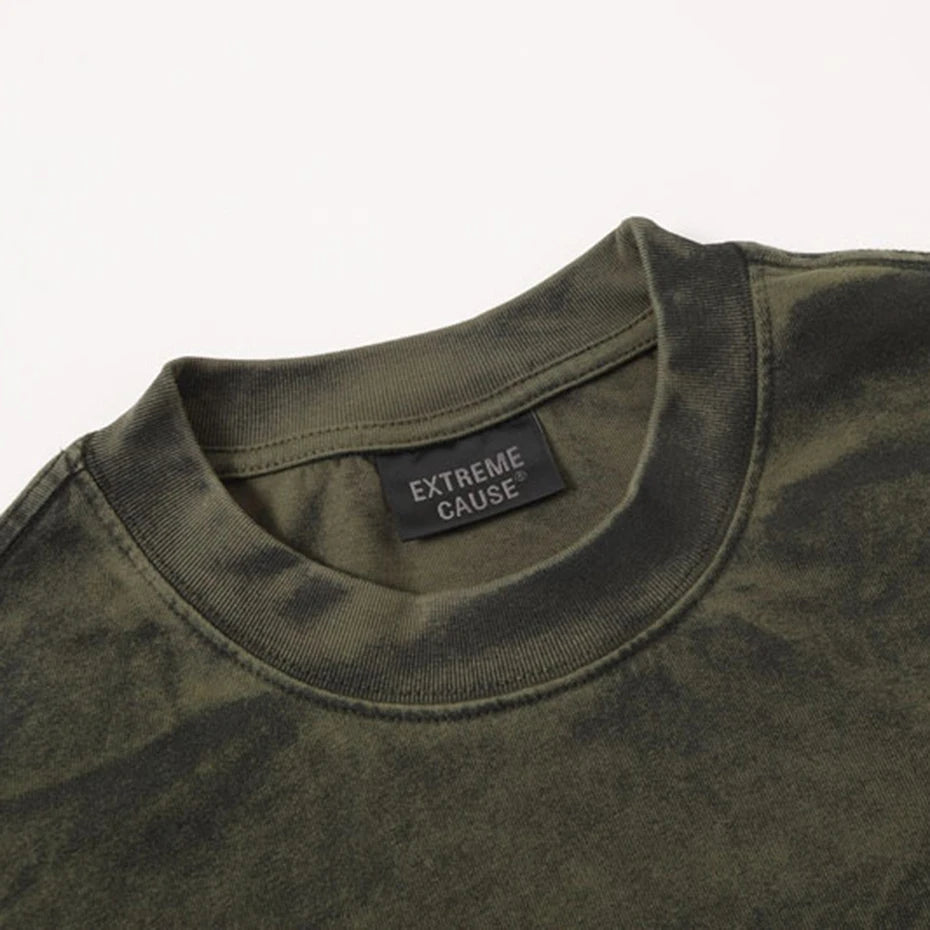 Broken Vintage Patchwork Oversized T-Shirt — fit shot