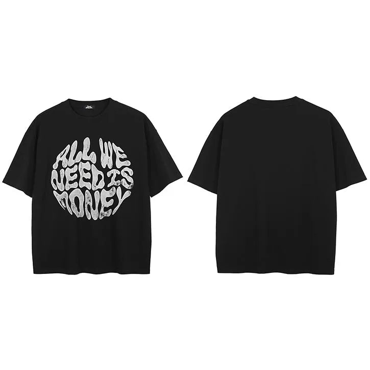 Y2K Black Faded T-Shirt — side view