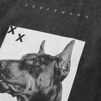 Vintage Black Doberman Dog Graphic T-Shirt — back view