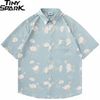 Duck Egg Graphic Hawaiian Shirt — detail shot
