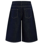 Wide Loose Denim Shorts — front view