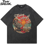 Black Skull Faded T-Shirt — front view
