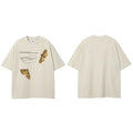 Beige Graphic T-Shirt — fabric close-up