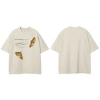 Beige Graphic T-Shirt — fabric close-up