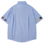 Cat Embroidered Loose T-Shirt — front view