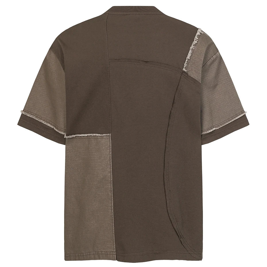 Y2K Color Block Oversized T-Shirt — front view