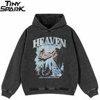 Way Black Graphic Oversized Hoodie — front view