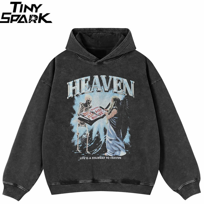 Way Black Graphic Oversized Hoodie — front view