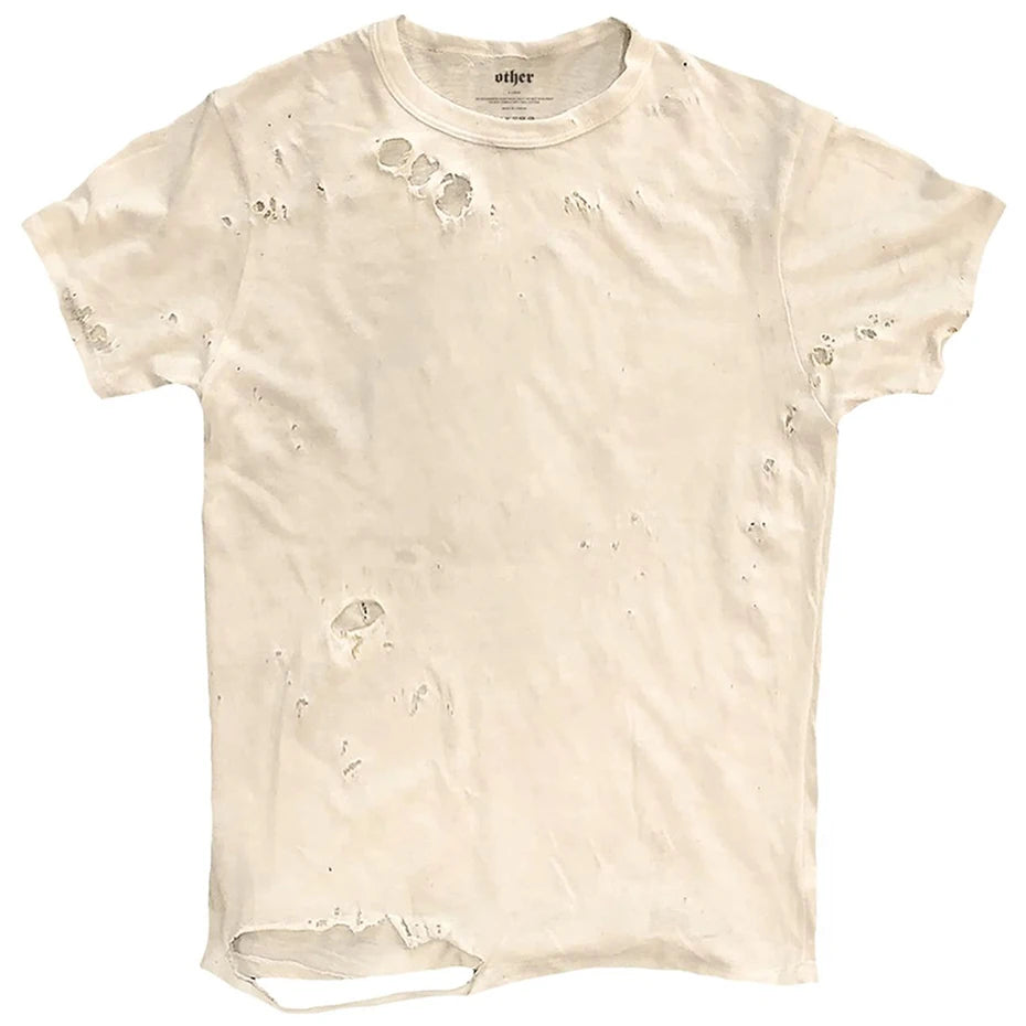 Ripped Vintage Graphic T-Shirt — flat lay