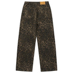 Vintage Leopard Denim Baggy Jeans — front view
