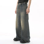 Vintage Blue Denim Loose Jeans — fit shot