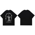 Black Cross Angel Graphic T-Shirt — side view