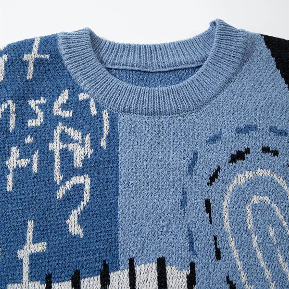 Sweaters Y2K Graphic Knit Oversized Sweater — back view