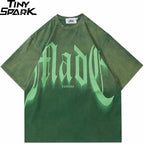 Gradient Letter Graphic Oversized T-Shirt — front view