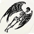 White Angel Skeleton Graphic T-Shirt — front view