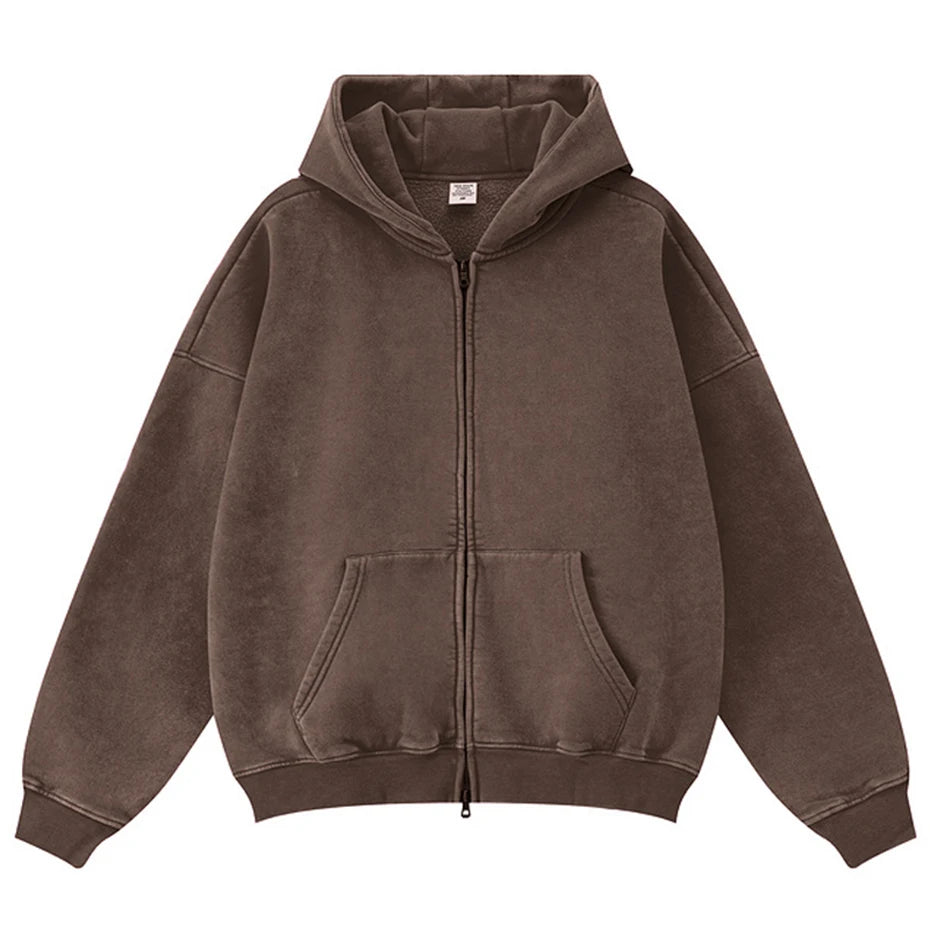 Hoodies Vintage Hooded Oversized Jacket — flat lay