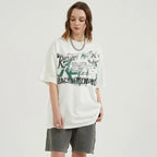 Aesthetic White Graphic T-Shirt — front view