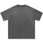 Striped Suede Loose T-Shirt — front view