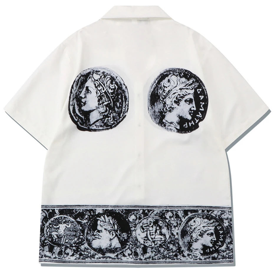 Vintage Graphic Loose Shirt — front view