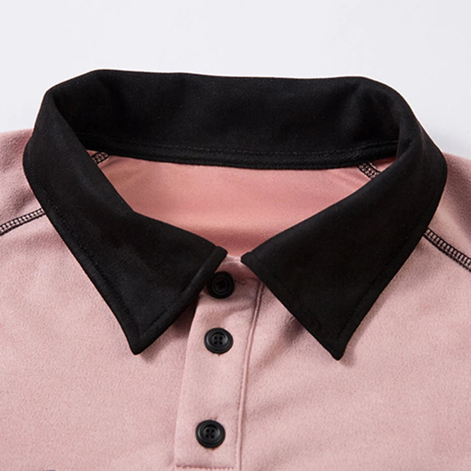 Letter Embroidered Suede Loose T-Shirt — fit shot