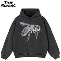 Ray Black Graphic Oversized Hoodie — front view
