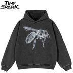 Ray Black Graphic Oversized Hoodie — front view