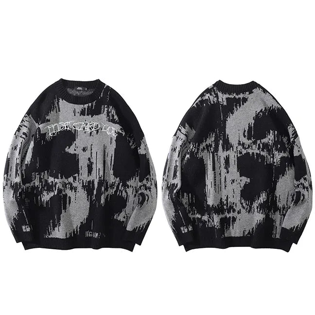Black Embroidered Knit Sweater — fit shot