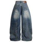 Y2K Blue Denim Wide Leg Jeans — front view