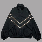 Sport Black Striped Zip Coat — front view