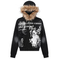 Y2K Hooded Fur Oversized Jacket — back view