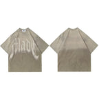 Gradient Letter Graphic Oversized T-Shirt — close-up