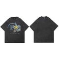 Retro Black Star Washed T-Shirt — side view