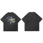Retro Black Star Washed T-Shirt — side view