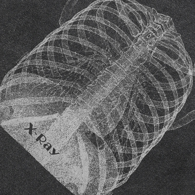 Black Skeleton Washed T-Shirt — front view