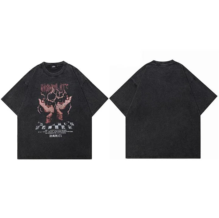 Manipulator Retro Black Washed T-Shirt — side view