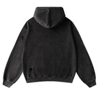 Vintage Ripped Oversized Hoodie — detail shot