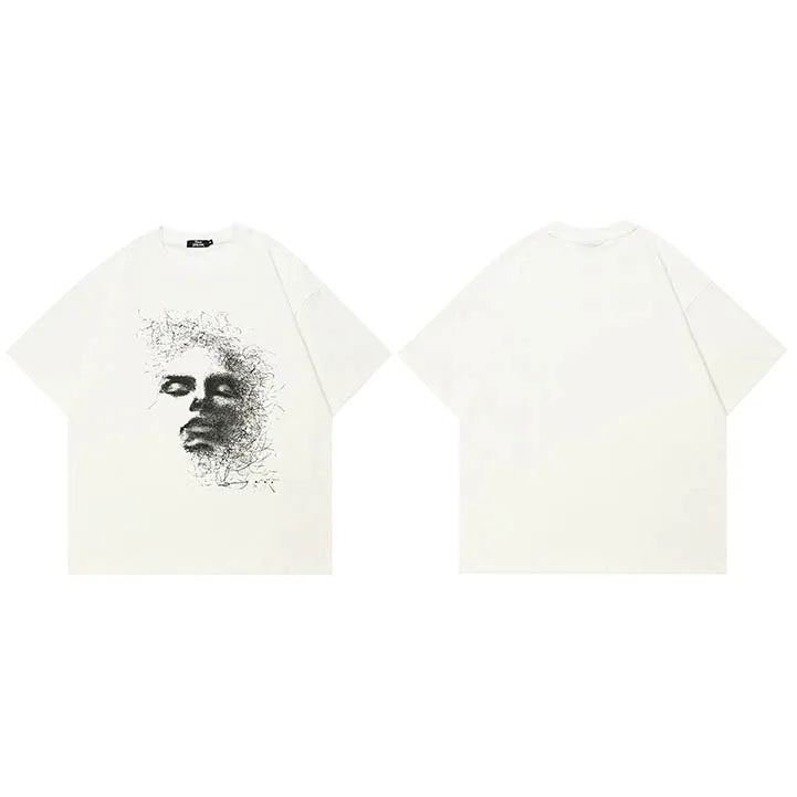 Beige Face Graphic T-Shirt — styling shot