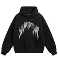 Black Gradient Graphic Hoodie — fabric close-up