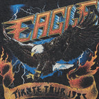Vintage Black Lightning Eagle Graphic Oversized T-Shirt — fit shot