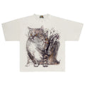 Vintage Cats Graphic Oversized T-Shirt — styling shot