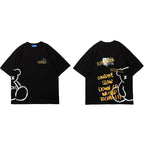 Black Bear Letter Print T-Shirt — detail shot