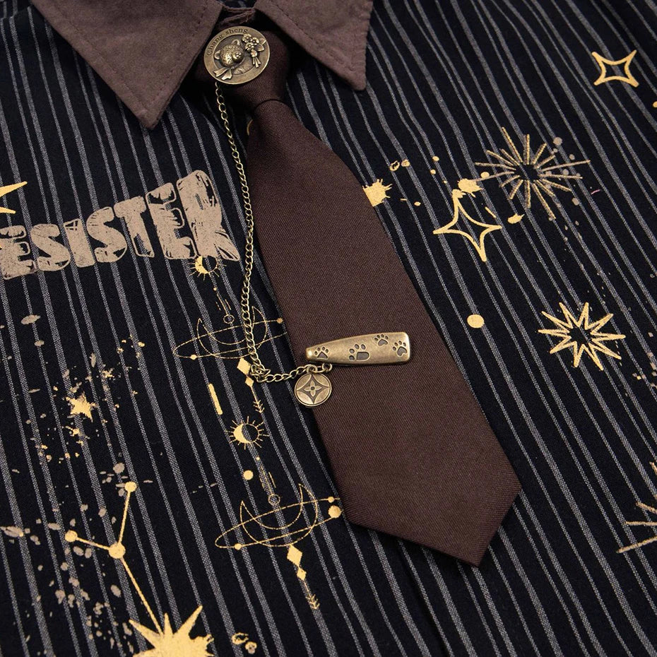 Tie Vintage Loose Shirt — detail shot