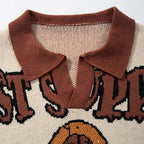 Vintage Knit Oversized Sweater — back view