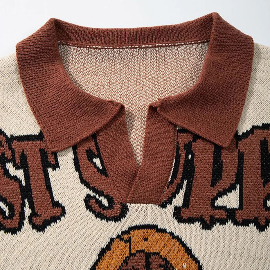 Vintage Knit Oversized Sweater — back view
