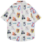 Funny Y2K Cat Graphic Loose Shirt — front view