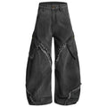 Vintage White Denim Baggy Jeans — fit shot