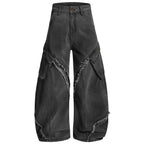 Vintage White Denim Baggy Jeans — fit shot