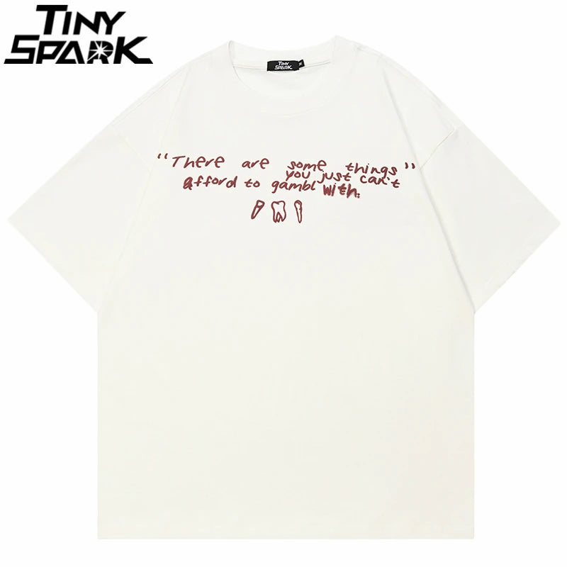 Funny White Graphic T-Shirt — front view